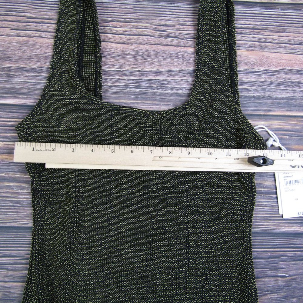 Good American NEW Small/Medium Sz 1/2  Black Metallic Fits Sculpt Dress Bodycon - Picture 6 of 11